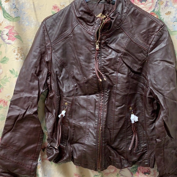 Faux Leather Motercycle Jacket - Picture 3 of 7
